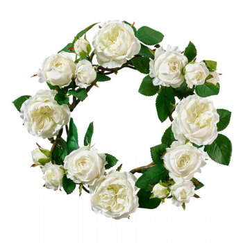 Kranz aus künstlichen Rosen 35cm (weiss)